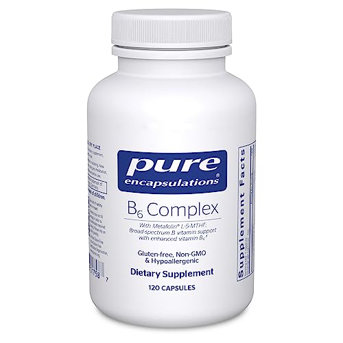 Pure Encapsulations B6 Complex - Supports Nervous System & Brain Health* - includes B Vitamins - Contains Enriched Vitamin B6 - Non-GMO & Gluten Free - 120 Capsules