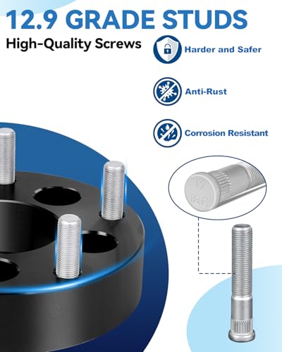 EZISOE 5x4.5 to 5x4.75 Wheel Adapters, 1inch 5x114.3mm to 5x120.65mm Wheel Adapter 73mm Hub Bore with 1/2-20 Thread Pitch