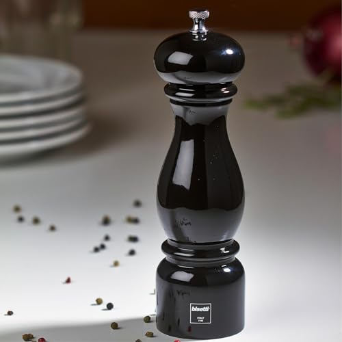 Bisetti Firenze Pepper Mill Grinder, 8.66 Inch, Black