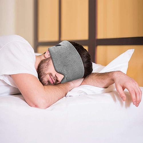 FRESHME Blackout Cotton Sleep Mask - 100% Light Blocking Handmade Sleep Eye Masks for Men Women, Comfortable Eye Cover Mask for Side Sleeper Night Blindfold Travel Airplane