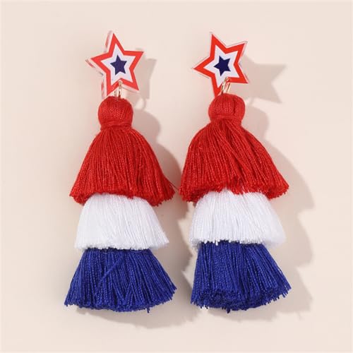 DIYANMMY 3 Tier Layered Colorful Tassel Earrings Bohemian Big Dangle Drop Fashion Jewelry Earrings for Women Valentine Birthday Party Gift. (black tassel)