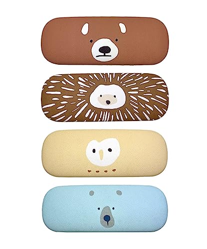 JAVOedge [3 PACK], Unicorn Pattern Medium Size Hard Eyeglass Storage Case Fits Most Glasses With Micro Cloth-Style B
