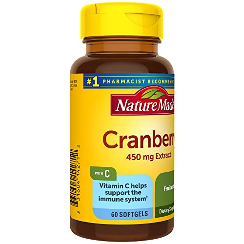 Nature Made Cranberry with Vitamin C, Dietary Supplement for Immune and Antioxidant Support, 60 Softgels, 30 Day Supply