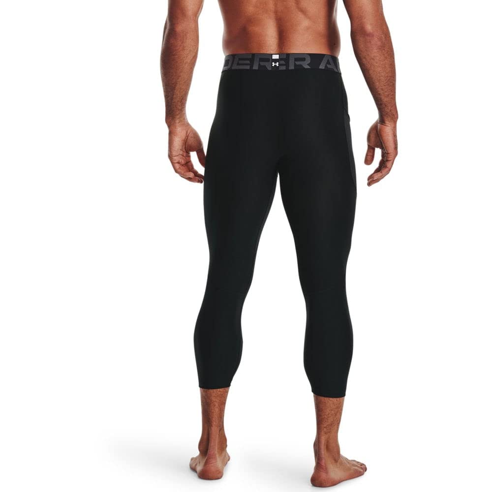 Under Armour Men's Armour HeatGear 3/4 Leggings , Black (001)/Pitch Gray, X-Large