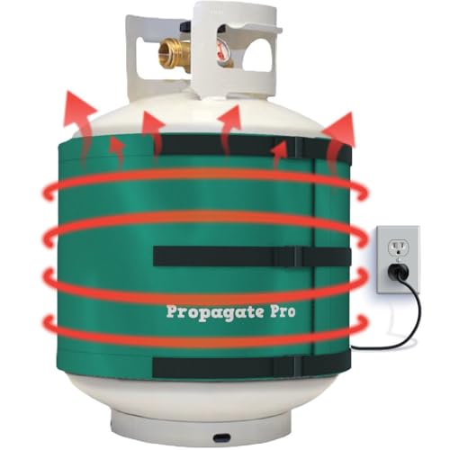 20 Pound Propane Gas LP Cylinder Tank Heater by Propagate Pro | 110V Heating Wrap Blanket for 5 Gallon Buckets 30, 40 LB, Insulated Protective Cover Safely Heats Year Round Use 120V (5GAL-20LB/LP)