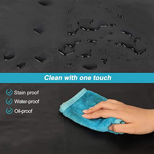 Gotega Waterproof Rubber Vinyl Apron 40 Inch Heavy Duty Chemical Work Apron Durable with Adjustable Bib Apron for Dishwashing Black