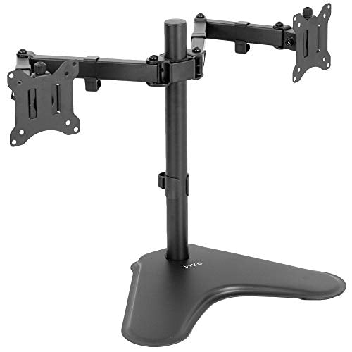 VIVO Dual 13 to 30 inch Monitor Free-Standing Mount, Fully Adjustable Desk Stand, Holds 2 Flat or Curved Display Screens, STAND-V102F