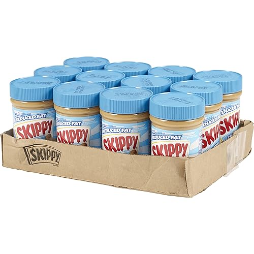 SKIPPY Reduced Fat Creamy Peanut Butter Spread, 16.3 Ounce (Pack of 12)