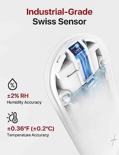 X-Sense Wi-Fi Hygrometer Indoor Humidity, Smart Hygrometer Thermometer with Remote Monitoring & App Control, an Accessory for STH54 Thermo-Hygrometer Kit, Model STH51