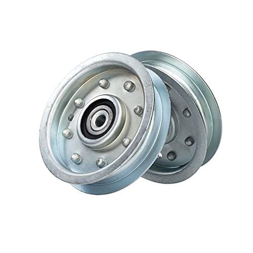 Virtionz 756-0627 Flat Heavy Duty Idler Pulley Repalces 756-0627B 756-0627D 956-0627 756-0365 956-0365,fits 46" Decks for 600 and 800 Series (1993 and Newer)2pack