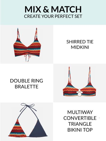 Sports Illustrated Women's String Tie Side Bottom, Groovy Stripe, X Small