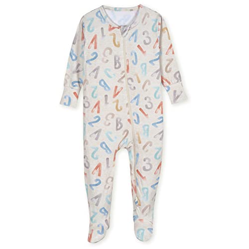 Gerber Unisex Baby Toddler Buttery Soft Snug Fit Footed Pajamas with Viscose Made from Eucalyptus, Abc, 3-6 Months