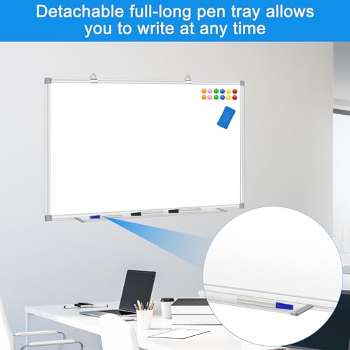 15 * 11 Board for Wall Magnetic White Board Dry Erase Whiteboard Small Aluminum Presentation Double Sided Hanging Whiteboards with 4 Hooks, 12 Magnets, 3 Markers & 1 Eraser for Home, School, Office