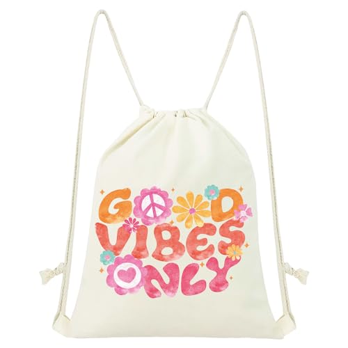 MOSITU Aesthetic Drawstring Backpack Cute Floral Drawstring Bag Small Flower Cotton Canvas Drawstring Backpack For Women Gift Sport Gym String Bag Grocery Sack Bag Travel Sackpack