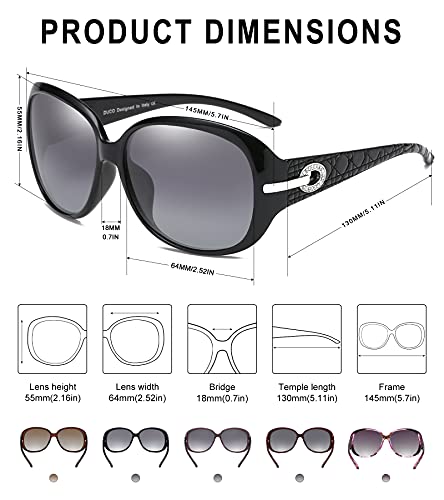 DUCO Classic Sunglasses for Women polarized womens sunglasses 100% UV Protection Shades 6214