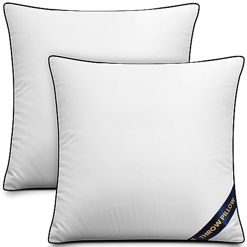 Utopia Bedding Throw Pillow Inserts (Pack of 2, White), 12 x 12 Inches Decorative Indoor Pillows for Sofa, Bed, Couch, Cushion Sham Stuffer