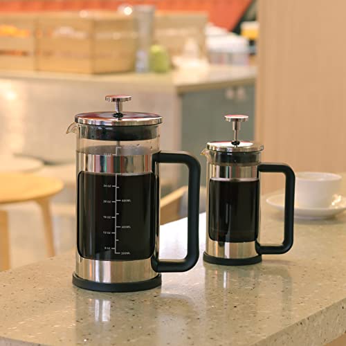 wedrink French Press Coffee Maker, Thicken Heat-Resistant Borosilicate Glass and 304 Stainless Steel Coffee Press for camping travel gifts(12oz, 350ml)