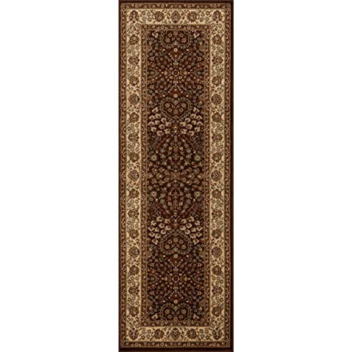 Superior Indoor Area Rug or Runner, Jute Backing, Traditional Floral Scroll Medallion, Ideal for Entryway, Living Room, Kitchen, Bedroom, Hallway, Floor Cover, Astral Collection, 4' x 6', Mocha