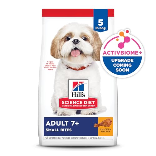 Hill's Science Diet Adult 7+, Senior Adult 7+ Premium Nutrition, Small Kibble, Dry Dog Food, Chicken, Brown Rice, & Barley, 5 lb Bag