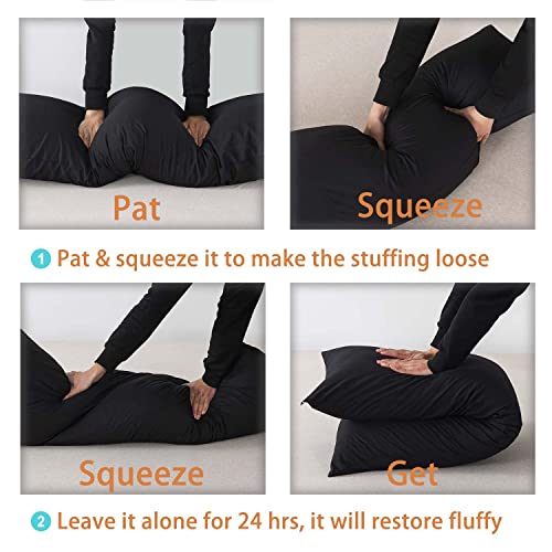 WhatsBedding Memory Foam Body Pillow with Breathable Zippered Cotton Cover, Full Body Pillow for Adults, Long Pillow for Sleeping, Firm Body Pillow Breathable Fluffy Supportive - Orange