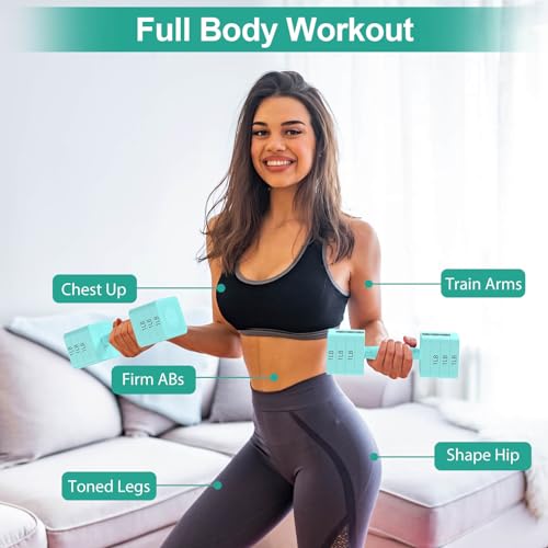 Hezeyferg Adjustable Dumbbells Set of 2, Hand Weights Sets with 5 Levels 3lb, 5lb, 7lb, 9lb, 11lb, Adjustable Weight Dumbbells for Women/Men Home Gym Full Body Workout (Blue)