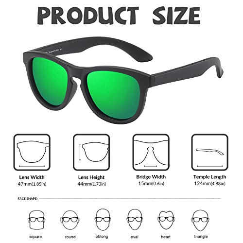 DUCO Toddler Sunglasses for Boys Girls Age 3-5 Polarized Kids Sun Glasses with Strap and UV400 Lens DK031