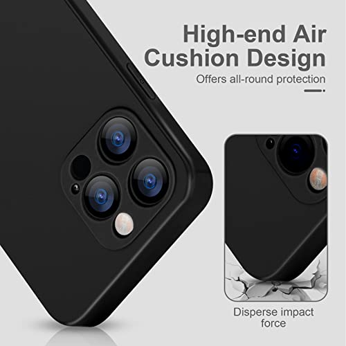 Noyre Silicone Case Compatible with iPhone 11 Pro Max Case 6.5 inches, Liquid Silicone Full Body Thickening Design Phone Case (with Microfiber Lining) for 11 Pro Max 2019 (Black)