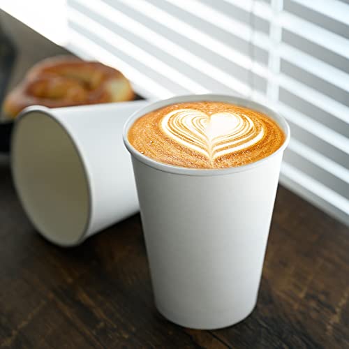 RACETOP Disposable Paper Coffee Cups, Paper Cups, Disposable Coffee Cups for Beverage or Coffee 12 oz 100 pack