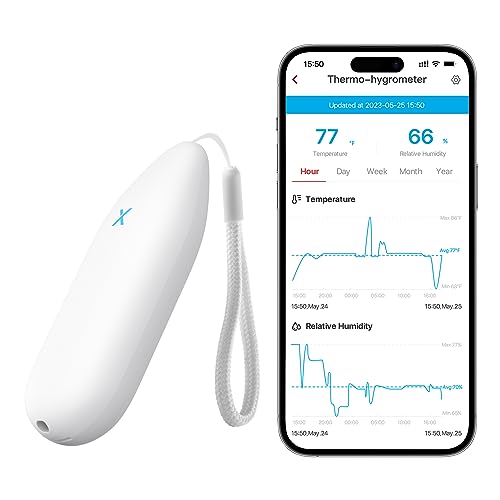 X-Sense Wi-Fi Hygrometer Indoor Humidity, Smart Hygrometer Thermometer with Remote Monitoring & App Control, an Accessory for STH54 Thermo-Hygrometer Kit, Model STH51