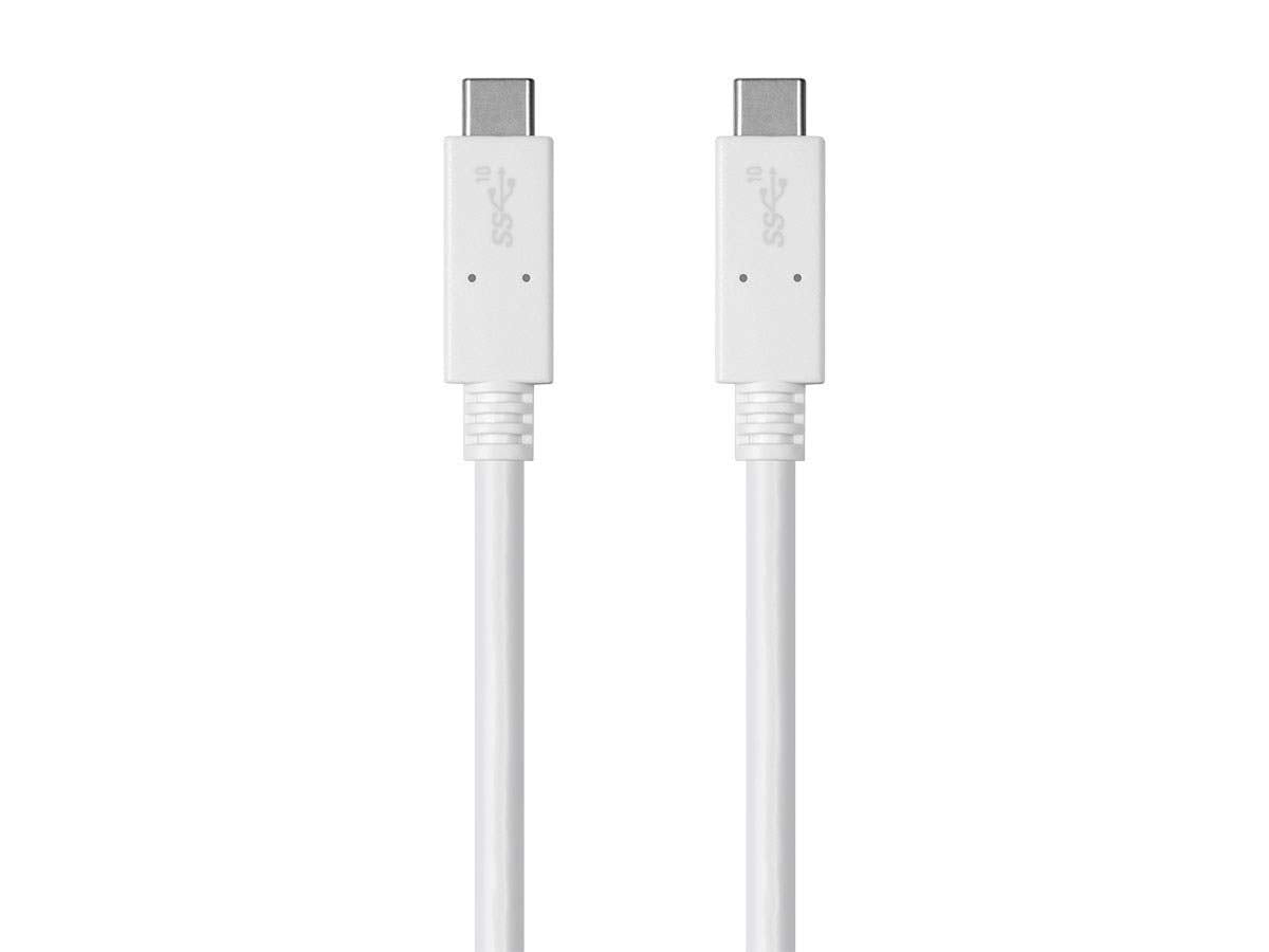 Monoprice USB Type-C to Type-C 3.1 Gen 2 Cable - 10Gbps, 5 Amp, 30AWG, 3.3 Feet, White - Essential Series