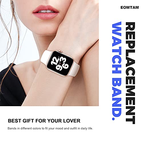 EOMTAM 5 Pack Silicone Sport Straps Compatible for Apple Watch Band 38mm 40mm 41mm 42mm 44mm 45mm 49mm for Women Men,Soft Waterproof Wristbands for iWatch Series 9 Ultra 8 SE 7 6 5 4 3(White,38)