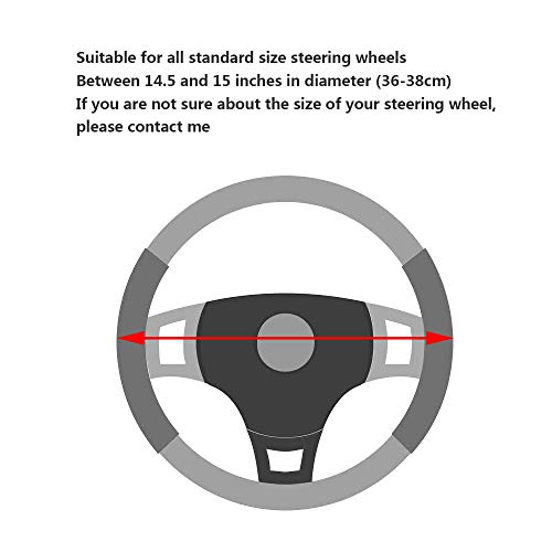 YOGURTCK Cute Diamond Soft Light Pink Leather Anti-Slip Steering Wheel Cover with Bling Bling Crystal Rhinestones, Universal 15 Inch for Women Girls, Fit Vehicles, Sedans, SUVs, Vans, Trucks