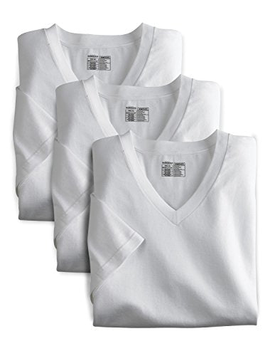 Harbor Bay by DXL Men's Big and Tall 3-pk V-Neck T-Shirts White 4XLT