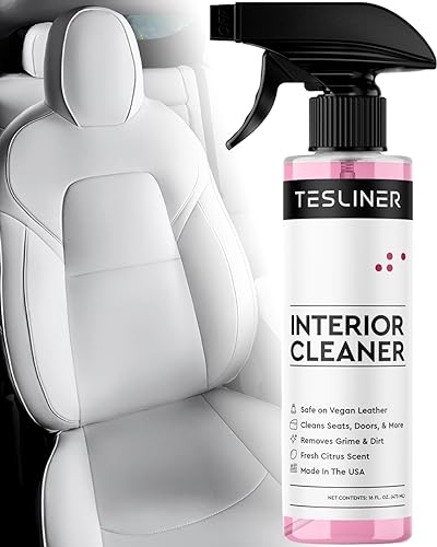 Tesla Seat Cleaner & Stain Remover - Biodegradable, Safe on Vegan Leather, Interior Tesla Cleaning Products for Seats, Dash, Console, Doors | Tesla Model 3 Y S X Car Accessories for 2023 & 2024