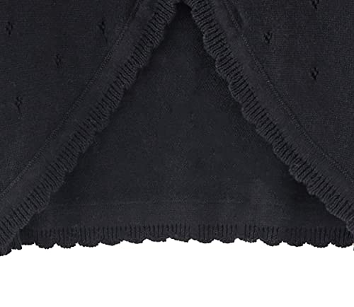 Miccina Toddler Girls Cardigan Sweater Bolero Shrug Baby Kids Long Sleeve Cropped Dress Up Button Closure Jacket Tops C-White