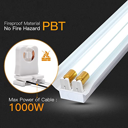 12-Pack JACKYLED Non-Shunted Turn-Type T8 Lamp Holder UL Socket Tombstone with 10 inches Wires Attached for LED Fluorescent Tube Replacements
