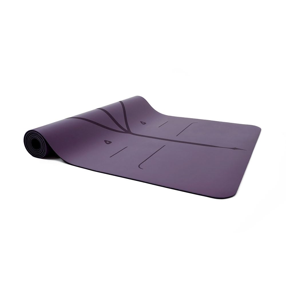 Liforme Original Yoga Mat – Free Yoga Bag Included - Patented Alignment System, Warrior-like Grip, Non-slip, sweat-resistant, 4.2mm thick mat for comfort - Purple