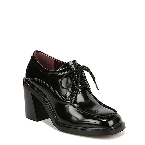Franco Sarto Womens Preston Chunky Heel Lace Up Oxfords Black Gloss 11 M