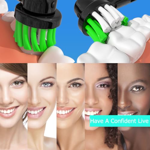 Wetqaip Replacement Heads Compatible with Oral b Braun Electric Toothbrush, Toothbrush Heads for Pro 1000 500 1500 Health Genius X, 8 Sensitive+8 Precision+16 Cover Caps-Black