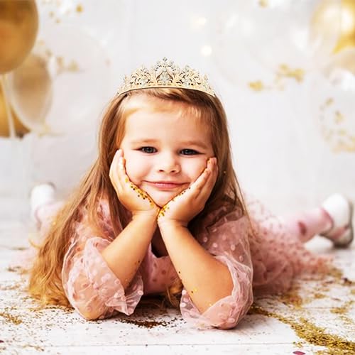 Tiaras for Girls Gold Headband Crowns and Princess Tiaras for Little GIrls Birthday Pageant Cosplay Prom Princess Gold Crown Decorations