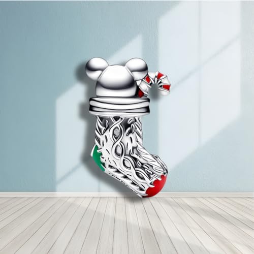 polengju A Mouse In A Sock Charms for 925 Sterling Silver Bracelets Necklaces,Wommen's bead charm Christmas Anniversary Jewelry Gifts