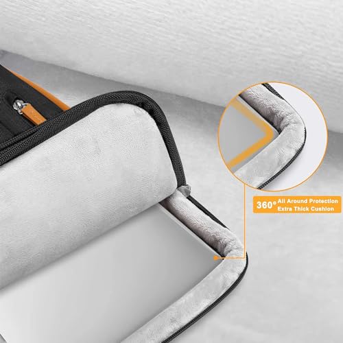 MOSISO 360 Protective Laptop Shoulder Bag,13-13.3 inch Computer Bags Compatible with MacBook, HP, Dell, Lenovo, Asus Notebook,Side Open Messenger Bag with 4 Zipper Pockets, Yellow