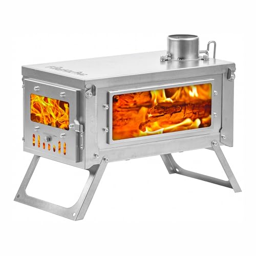 FIREHIKING Titanium Stove Portable Folding Tent Ta1 Stove Slide Mini for Camping Backpacking Hunting Cooking 3.4lb