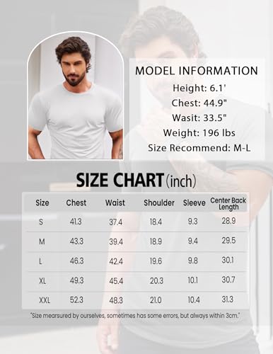 COOFANDY Men Muscle Workout T Shirt Gym Bodybuilding Active Short Sleeve Tee Top White