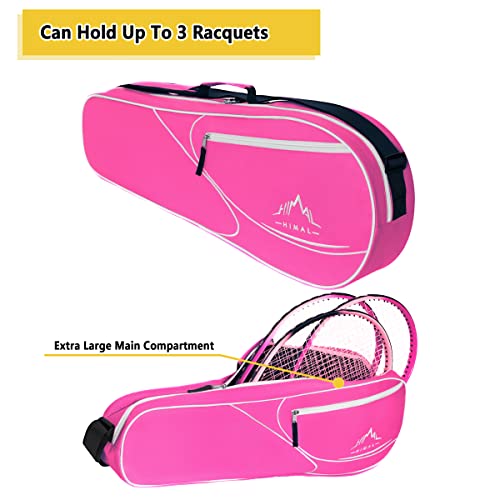 Himal 3 Racquet Tennis-Bag Premium tennis-racket-bag With Protective Pad, Professional or Beginner Tennis Players, Lightweight Tennis Bag for All Ages (Pink)