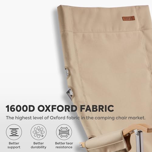ICECO Hi1600 High Back Camping Chairs for Adults, Heavy Duty Folding Chair for Outside, Portable Outdoor Chairs with Storage Bag, Hold Up 600 LBS, 10 Years Warranty (Not Adjustable)
