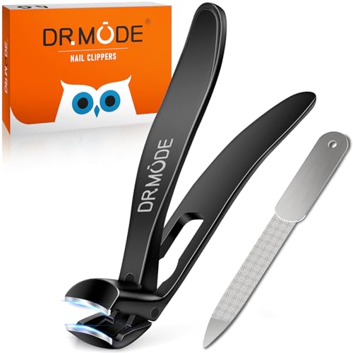 Toenail Clippers for Seniors Thick Toenails, 2024 Upgrade Angled Head Large Toe Nail Clippers for Men with Wide Jaw Opening, Sharp Heavy Duty Fingernail Clipper Cutter with Catcher Long Handle -Black