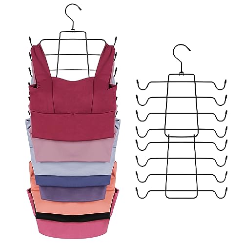 ZEDODIER Tank Top Hanger, Space Saving Bra Hangers, Non-Slip Hanging Sport Bras Holder, Closet Organizers and Storage for Camisoles Tank Tops Bras Ties Swimsuits Strappy Dress, Black
