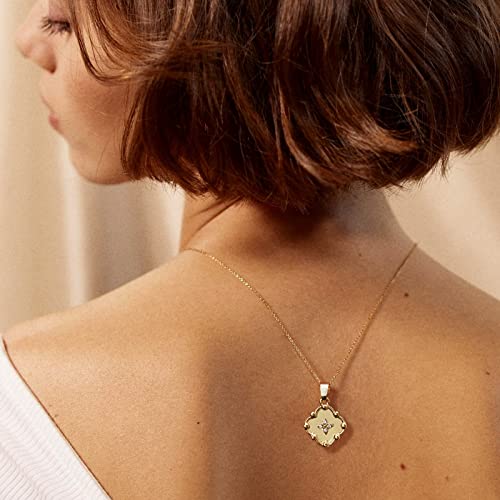 YKKZART Gold Necklace for Women 14k Gold Plated Coin Necklaces Layered Choker Chain Handmade Engraved Disc Coin Medallion Necklaces Gift for Teen Girl Gold Jewelry