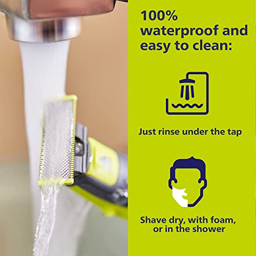 Norelco Philips OneBlade 360 with Connectivity Hybrid Face + Body, Electric Beard Trimmer, Shaver & Body Groomer with 360 Blade Tech, 1x360 Blade, 5-in-1 Comb, Body Kit, Travel Case, QP4631/90